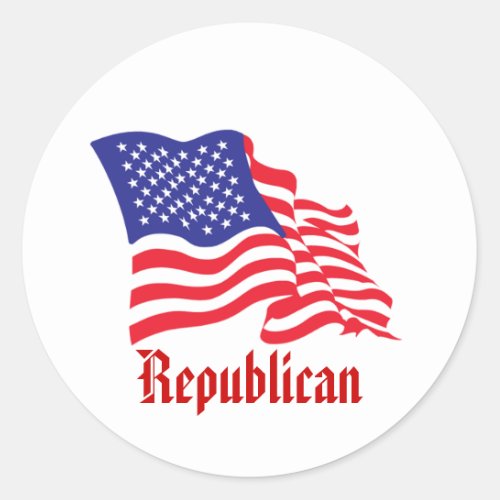 RepublicanUSAAmerican Flag Classic Round Sticker