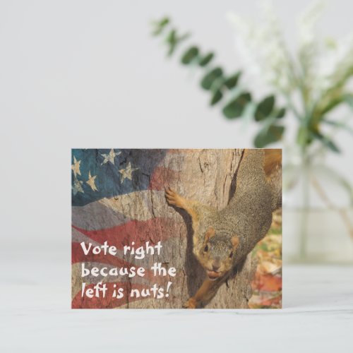 Republican Vote Right Squirrel Postcard