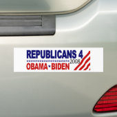 Republicans 4 Obama Biden Bumper Sticker (On Car)