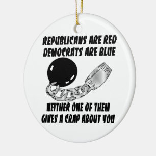 Republicans Are Red Democrats Are Blue Ceramic Ornament