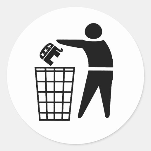 Republicans are Trash Classic Round Sticker Republicans are Trash Classic Round Sticker