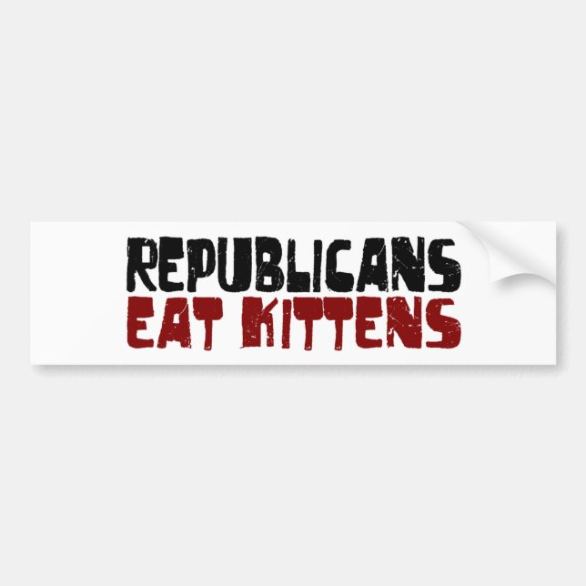 Republicans Eat Kittens Bumper Sticker (Front)