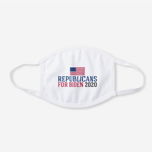 Republicans for Biden 2020 White Cotton Face Mask