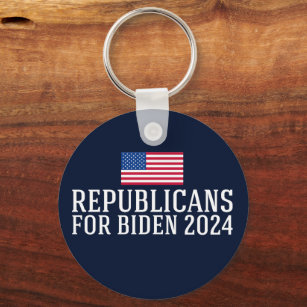 Republicans for Biden 2024 Election Blue Keychain