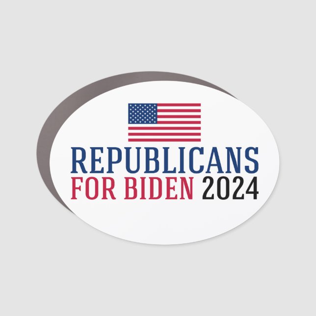 Republicans for Biden 2024 Election Car Magnet (Front)