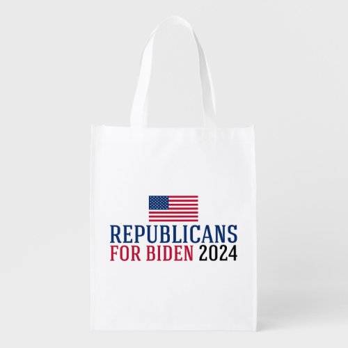 Republicans for Biden 2024 Election Grocery Bag