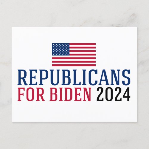 Republicans for Biden 2024 Election Postcard