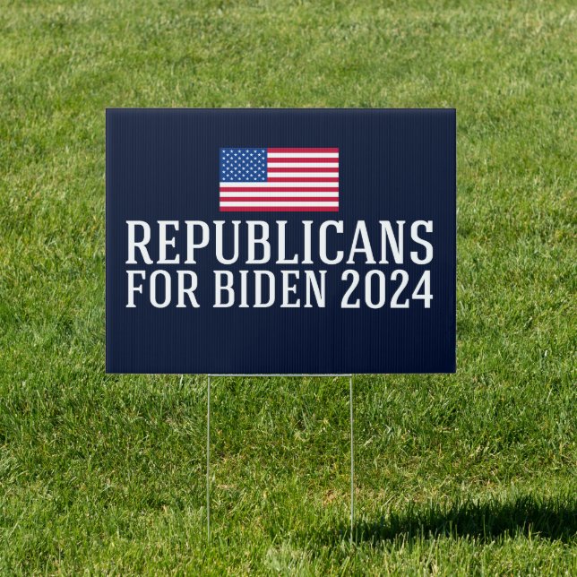 Republicans for Biden 2024 Election Yard Sign (Insitu)