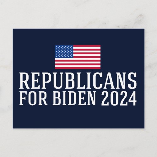 Republicans for Biden 2024 Postcard