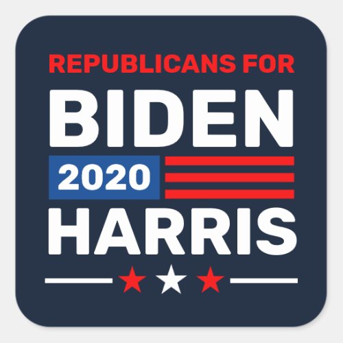 Republicans for Biden Harris 2020 Campaign Rally Square Sticker