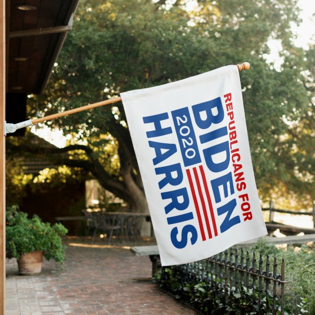 Republicans for Biden Harris 2020 Custom House Flag (In SItu)