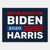 Republicans for Biden Harris 2020 Custom Yard Sign (Back)