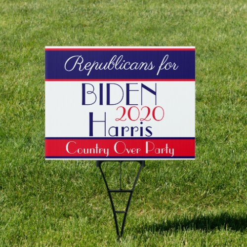 Republicans  for Biden Harris 2020 Presidential Sign