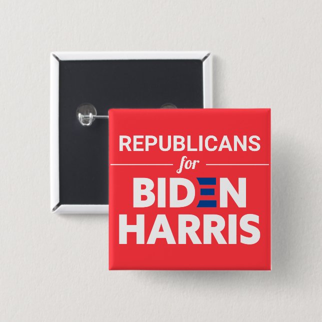 Republicans for Biden Harris Custom Text Red Button (Front & Back)