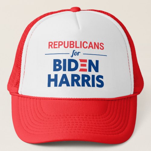 Republicans for Biden Harris Custom Text Trucker Hat