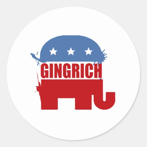 Republicans for Gingrich Classic Round Sticker