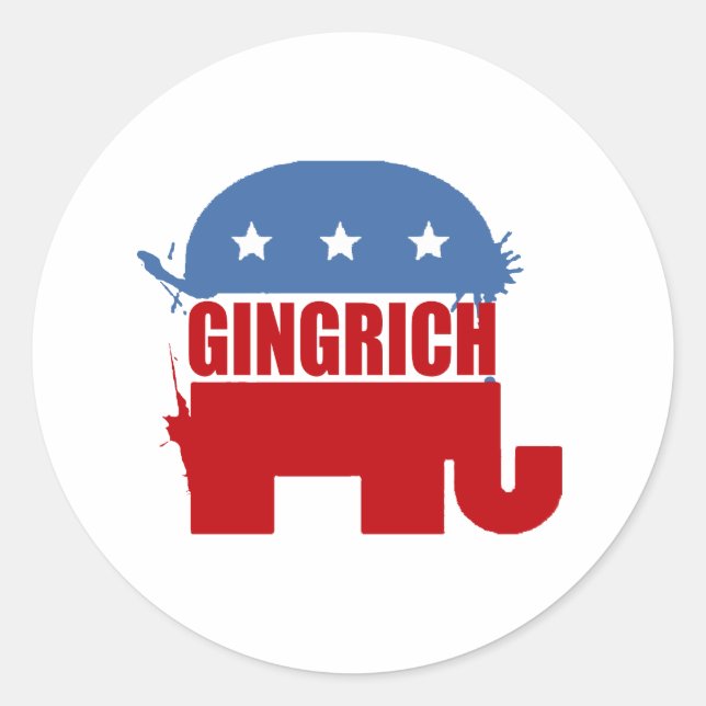 Republicans for Gingrich Classic Round Sticker (Front)