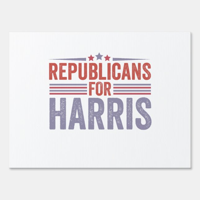 Republicans For Harris Election 2024  Sign (Front)