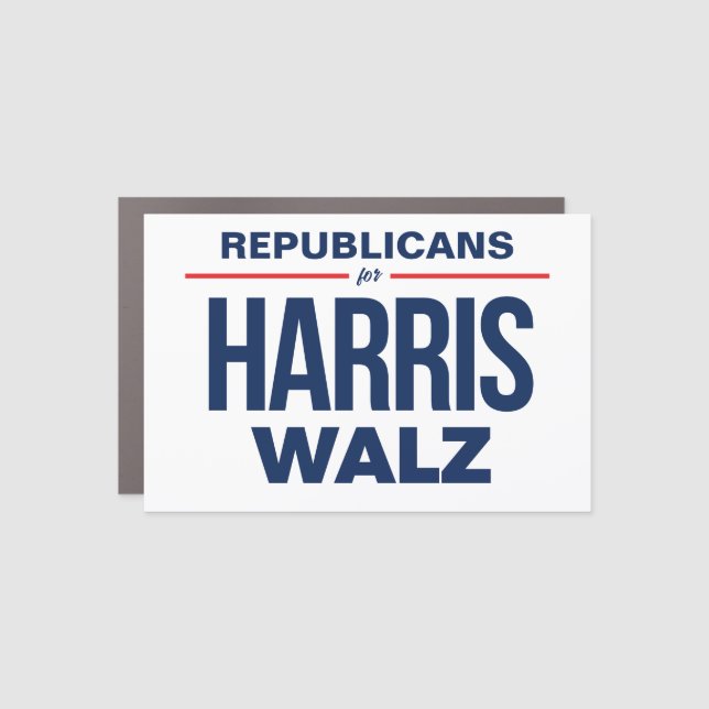 Republicans for Harris Walz Car Magnet (Front)