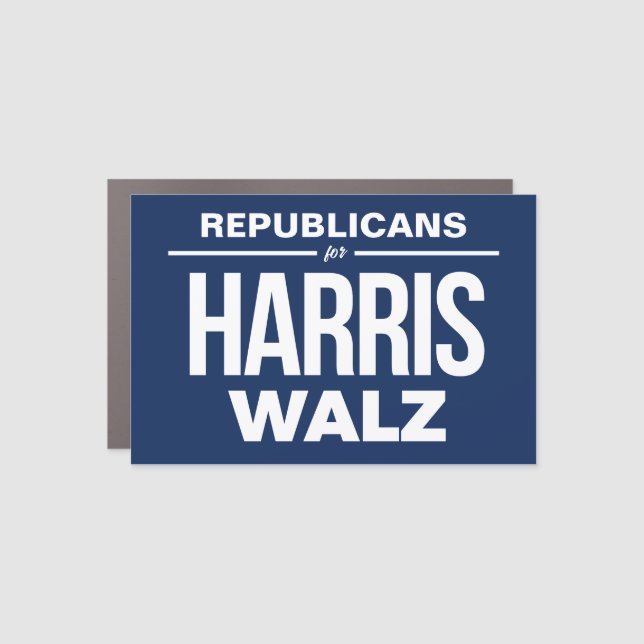 Republicans for Harris Walz Car Magnet (Front)