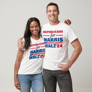 Republicans for Harris Walz Red Blue T-Shirt