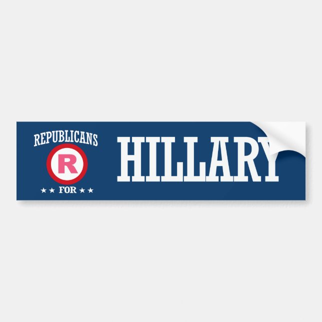 REPUBLICANS FOR HILLARY BUMPER STICKER (Front)