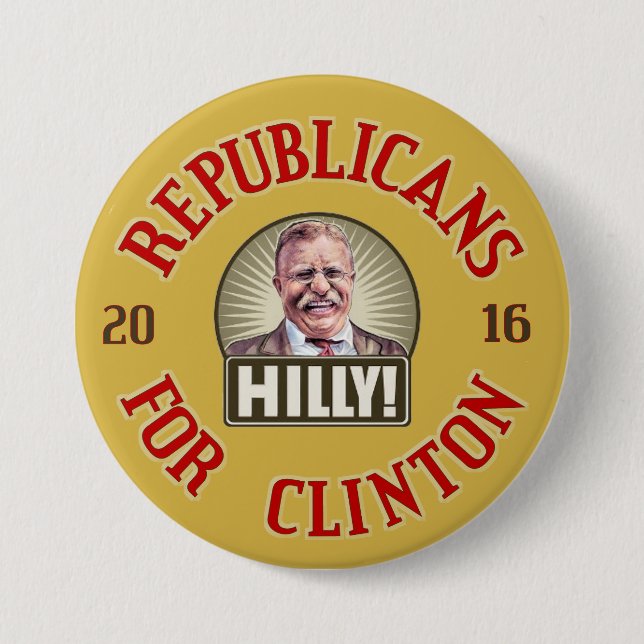 Republicans for Hillary Clinton 2016 Pinback Button (Front)