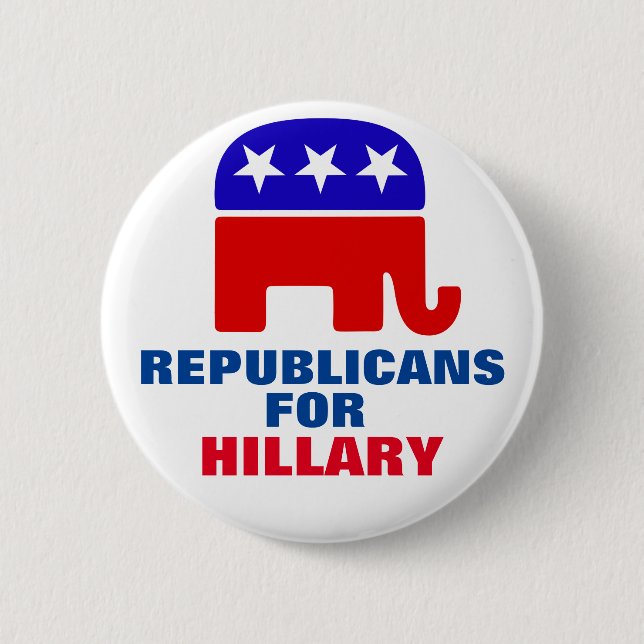 Republicans for Hillary Clinton Button (Front)