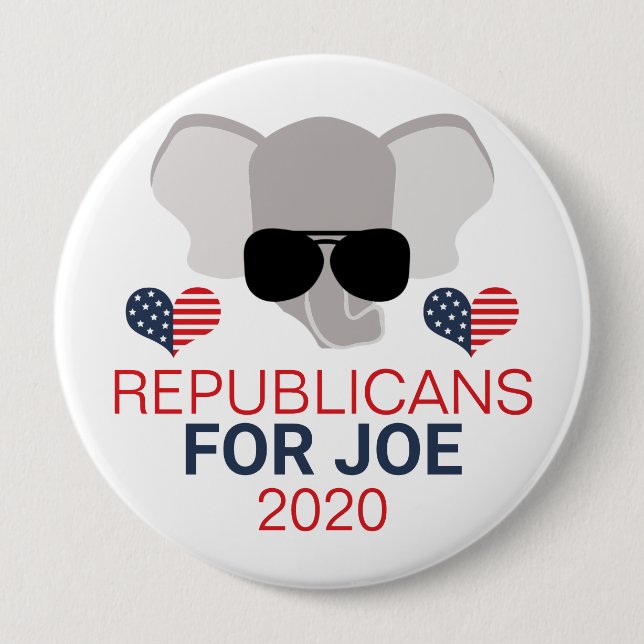 Republicans for Joe 2020 Elephant Button (Front)