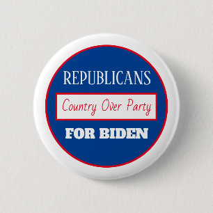 Republicans for Joe Biden, Country over Party Button