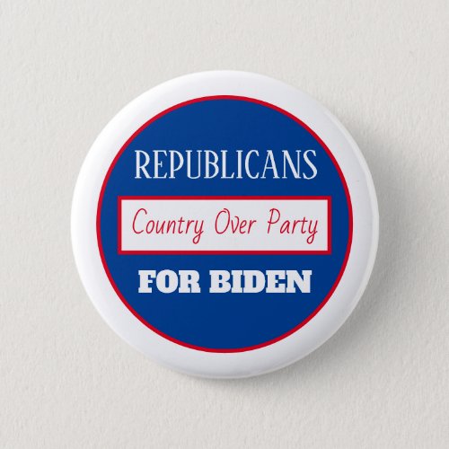 Republicans for Joe Biden Country over Party Button