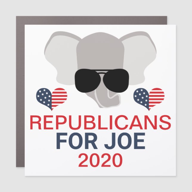 Republicans for Joe Biden Elephant Car Magnet (Front)
