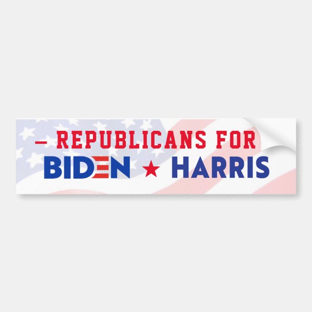 REPUBLICANS FOR JOE BIDEN & KAMALA HARRIS 2020 BUMPER STICKER (Front)