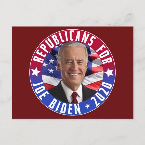 Republicans for Joe Biden US President Photo 2020 Postcard