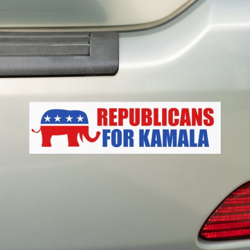 Republicans for Kamala Harris Elephant Bumper Sticker