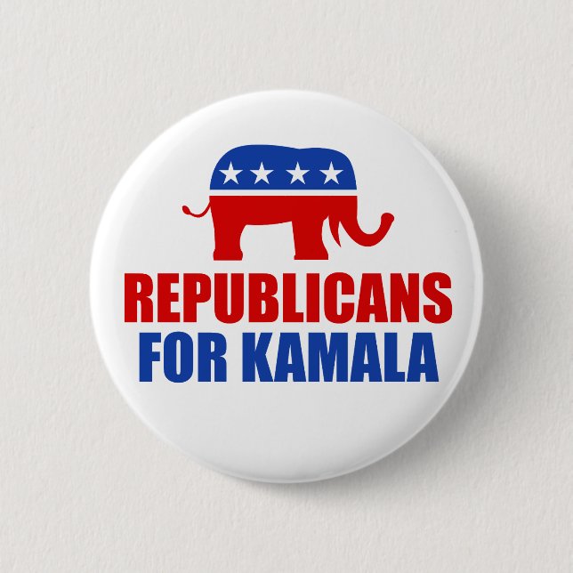 Republicans for Kamala Harris Elephant Button (Front)