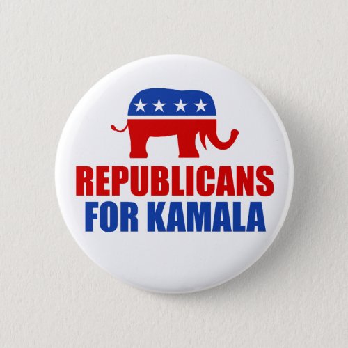 Republicans for Kamala Harris Elephant Button