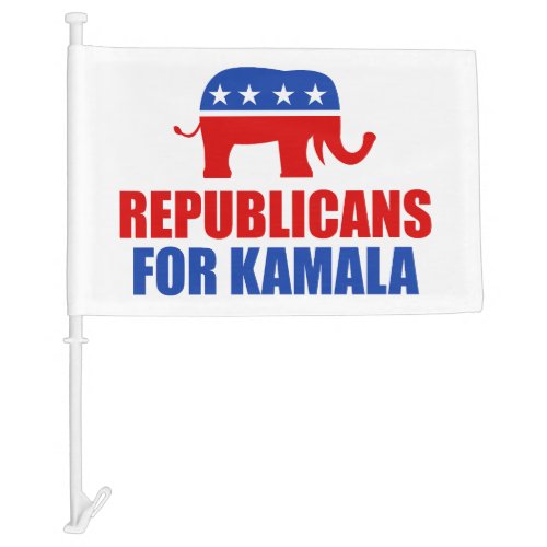 Republicans for Kamala Harris Elephant Car Flag