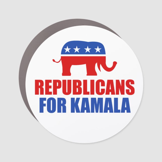 Republicans for Kamala Harris Elephant Car Magnet (Front)