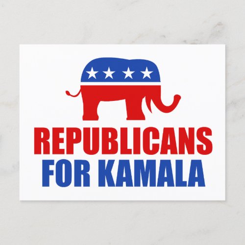 Republicans for Kamala Harris Elephant Postcard