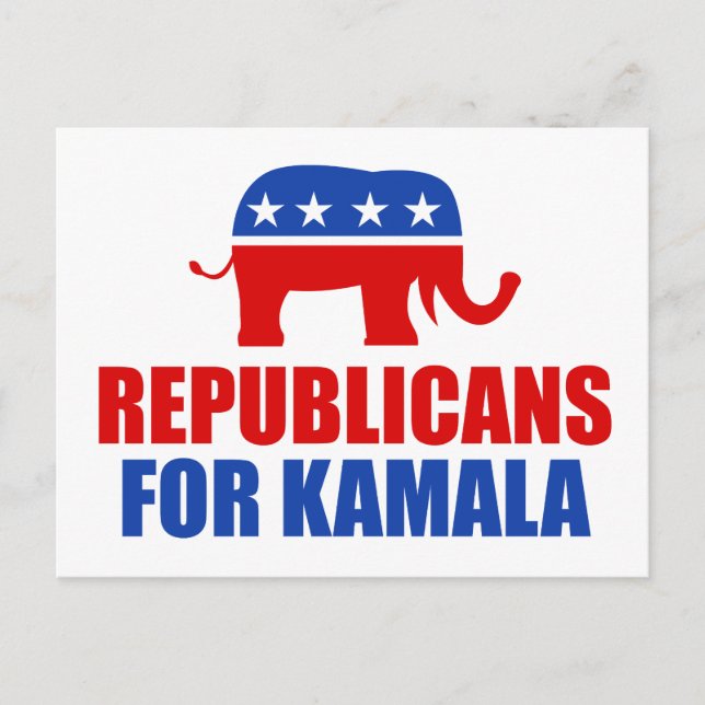 Republicans for Kamala Harris Elephant Postcard (Front)
