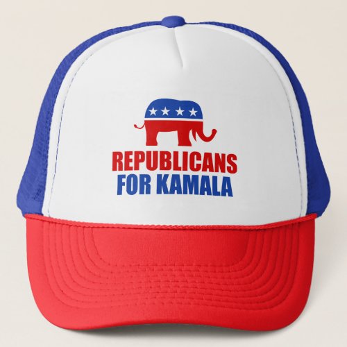 Republicans for Kamala Harris Elephant Trucker Hat