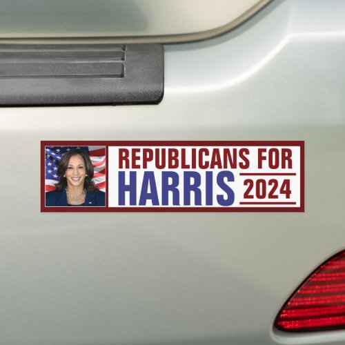 Republicans for Kamala Harris President Photo 2024 Bumper Sticker