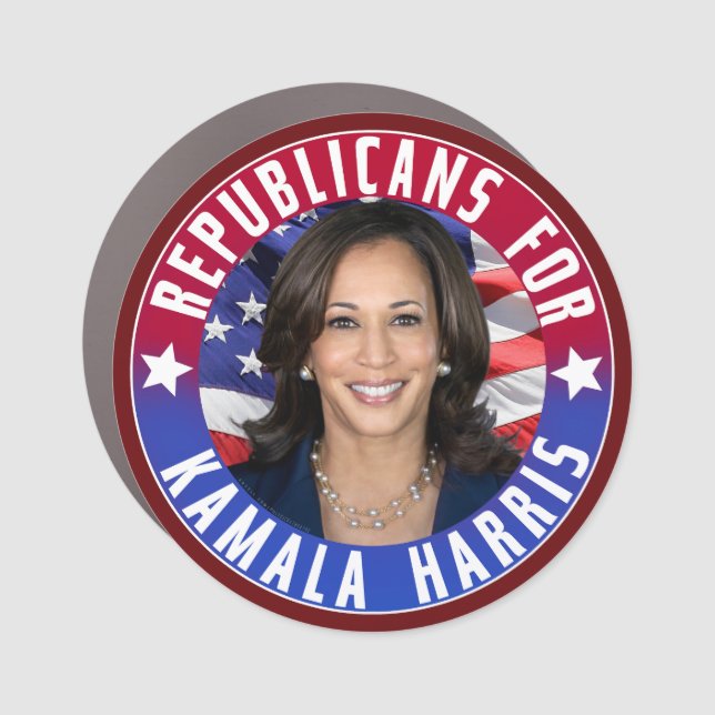 Republicans for Kamala Harris President Photo 2024 Car Magnet (Front)