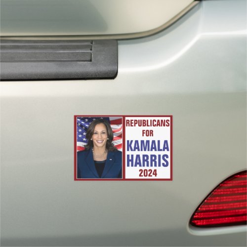 Republicans for Kamala Harris President Photo 2024 Car Magnet