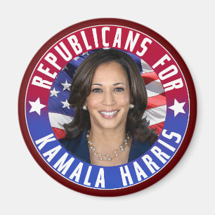 Republicans for Kamala Harris President Photo 2024 Magnet