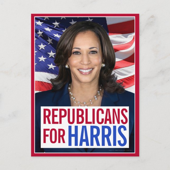 Republicans for Kamala Harris President Photo 2024 Postcard (Front)