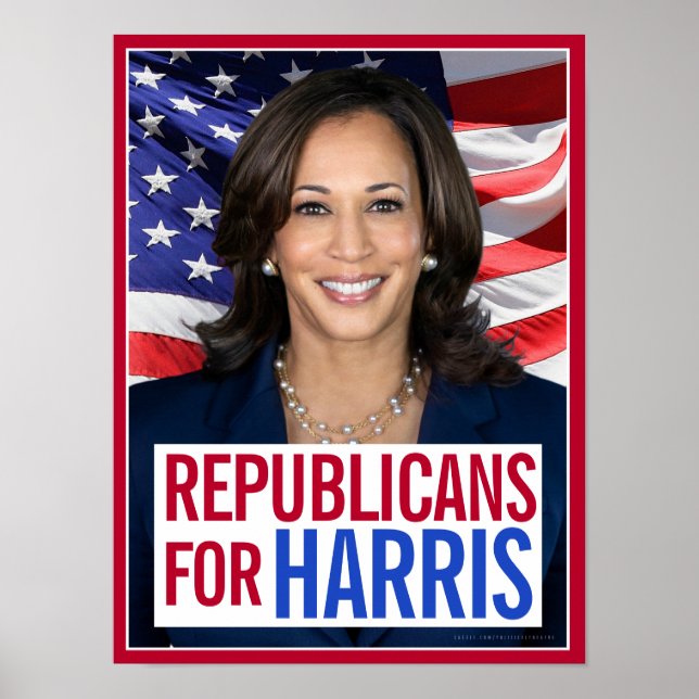 Republicans for Kamala Harris President Photo 2024 Poster (Front)