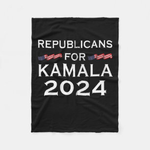 Republicans For Kamala Harris W Waltz 2024 Zip Hoo Fleece Blanket