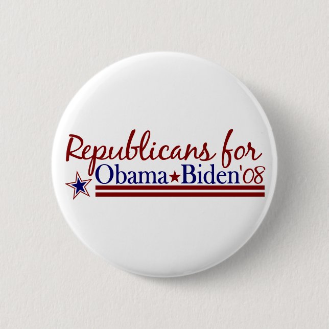 Republicans for Obama Biden Button (Front)